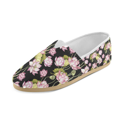 Water Lily Pattern Print Design WL06 Women Casual Shoes-JorJune.com