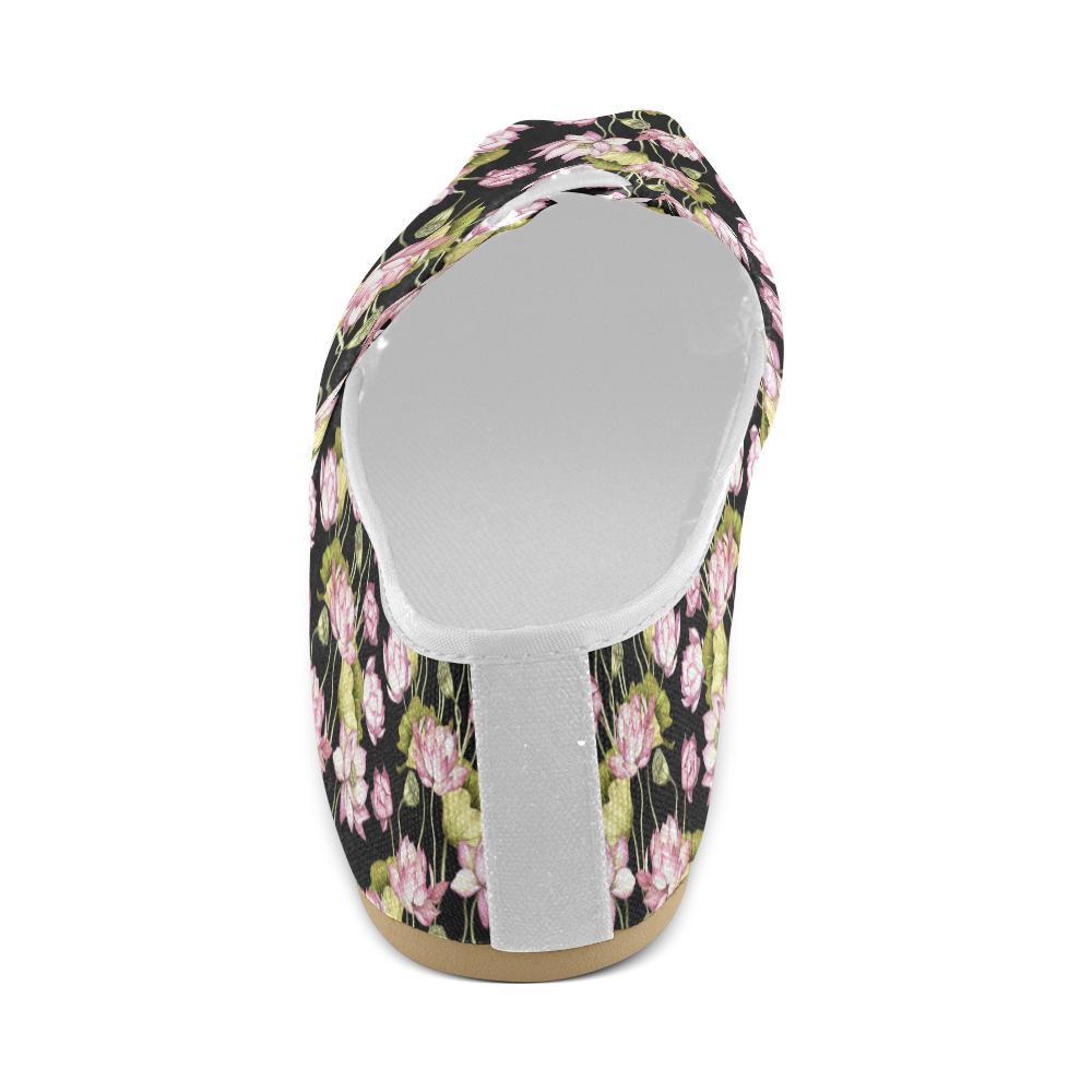 Water Lily Pattern Print Design WL06 Women Casual Shoes-JorJune.com
