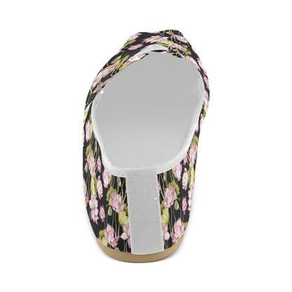 Water Lily Pattern Print Design WL06 Women Casual Shoes-JorJune.com