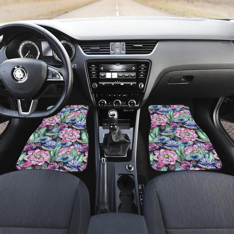 Water Lily Pattern Print Design WL07 Car Floor Mats-JORJUNE.COM