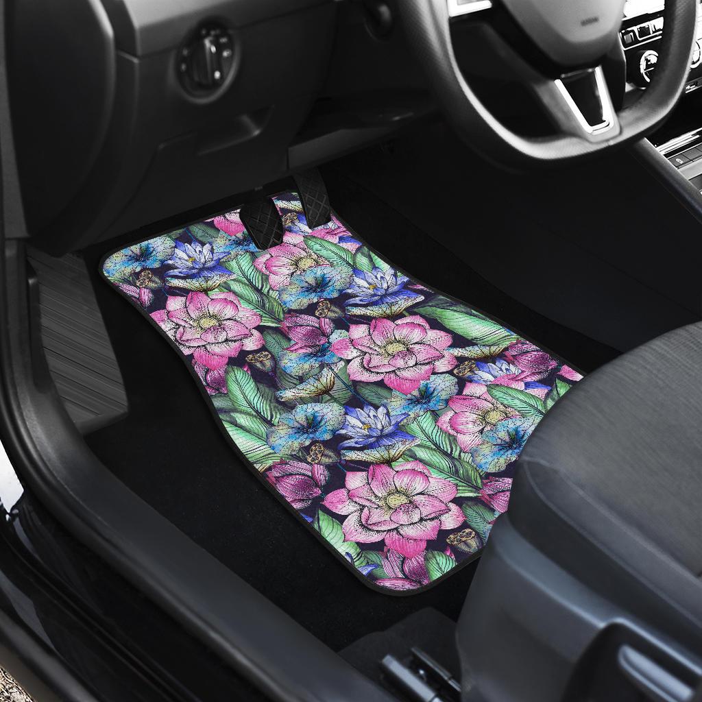 Water Lily Pattern Print Design WL07 Car Floor Mats-JORJUNE.COM
