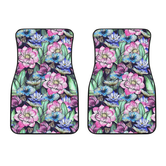Water Lily Pattern Print Design WL07 Car Floor Mats-JORJUNE.COM