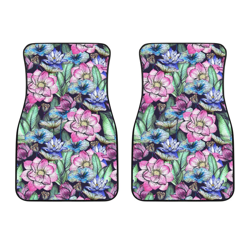 Water Lily Pattern Print Design WL07 Car Floor Mats-JORJUNE.COM