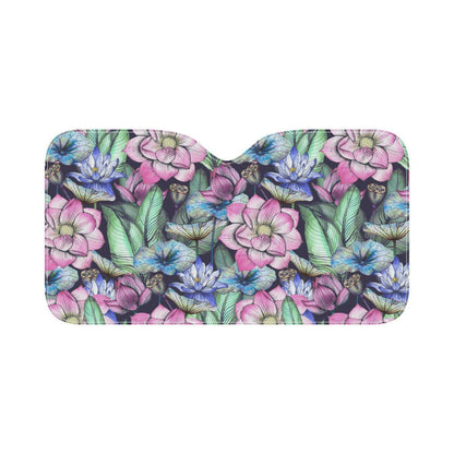 Water Lily Pattern Print Design WL07 Car Sun Shade-JorJune