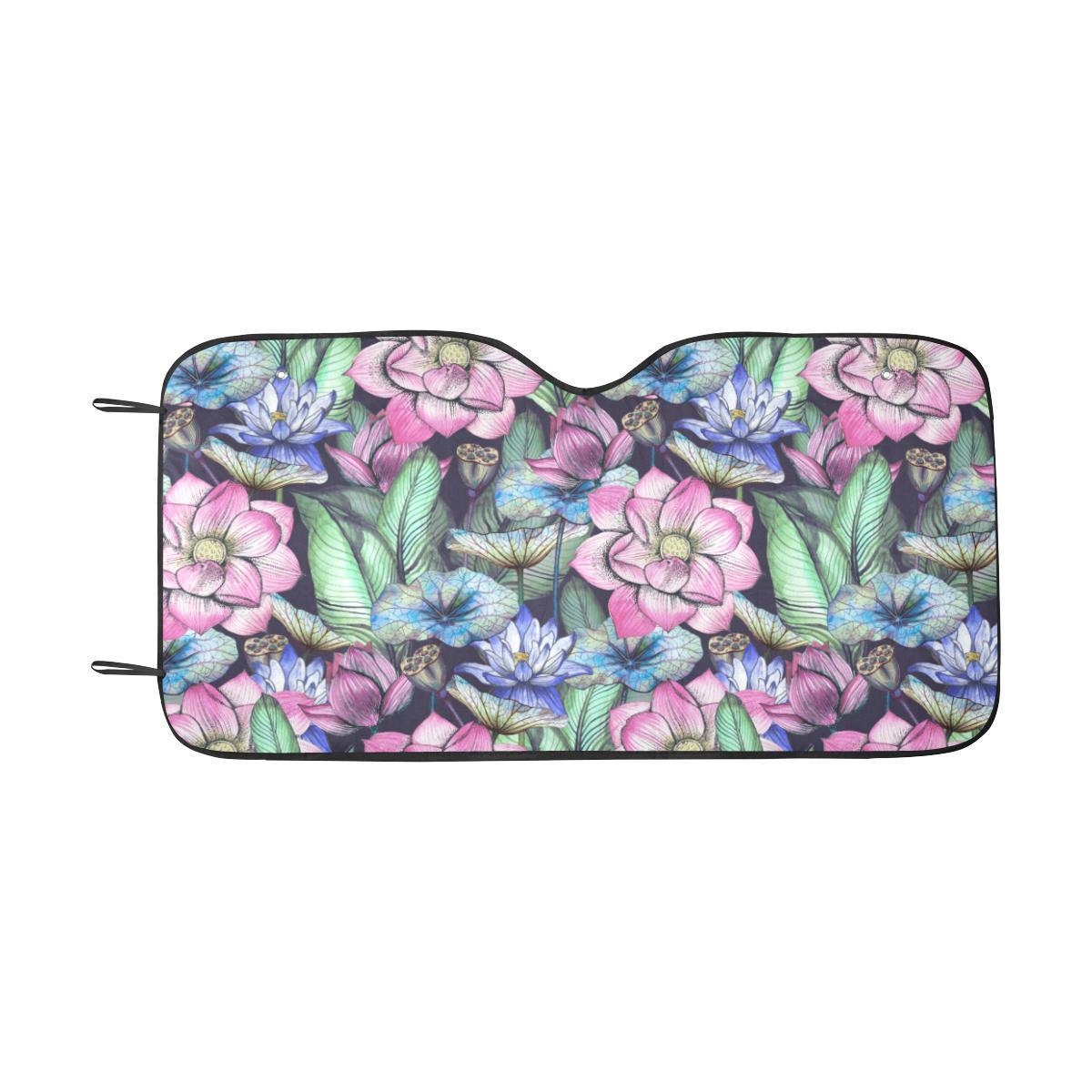 Water Lily Pattern Print Design WL07 Car Sun Shade-JorJune