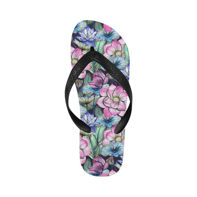 Water Lily Pattern Print Design WL07 Flip Flops-JorJune