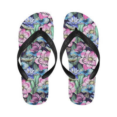 Water Lily Pattern Print Design WL07 Flip Flops-JorJune