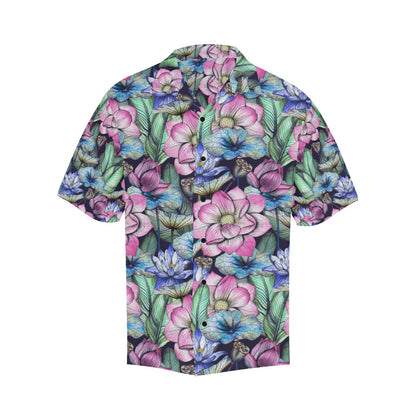 Water Lily Pattern Print Design WL07 Men Hawaiian Shirt-JorJune