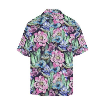 Water Lily Pattern Print Design WL07 Men Hawaiian Shirt-JorJune