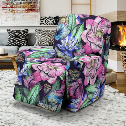 Water Lily Pattern Print Design WL07 Recliner Slipcover-JORJUNE.COM