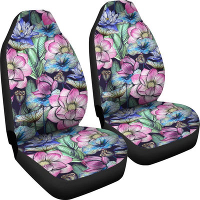 Water Lily Pattern Print Design WL07 Universal Fit Car Seat Covers-JorJune