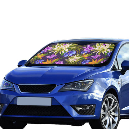 Water Lily Pattern Print Design WL08 Car Sun Shade-JorJune