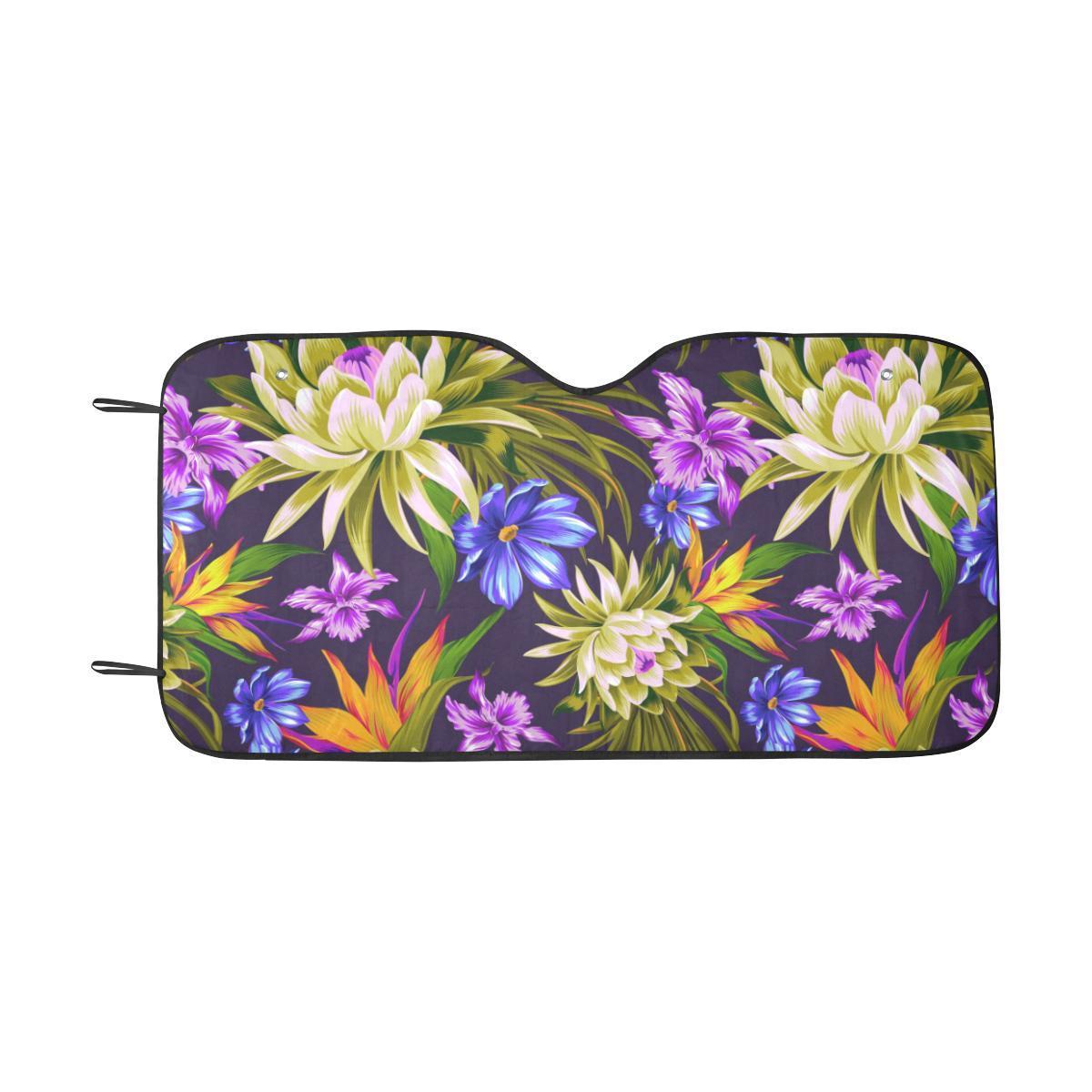 Water Lily Pattern Print Design WL08 Car Sun Shade-JorJune