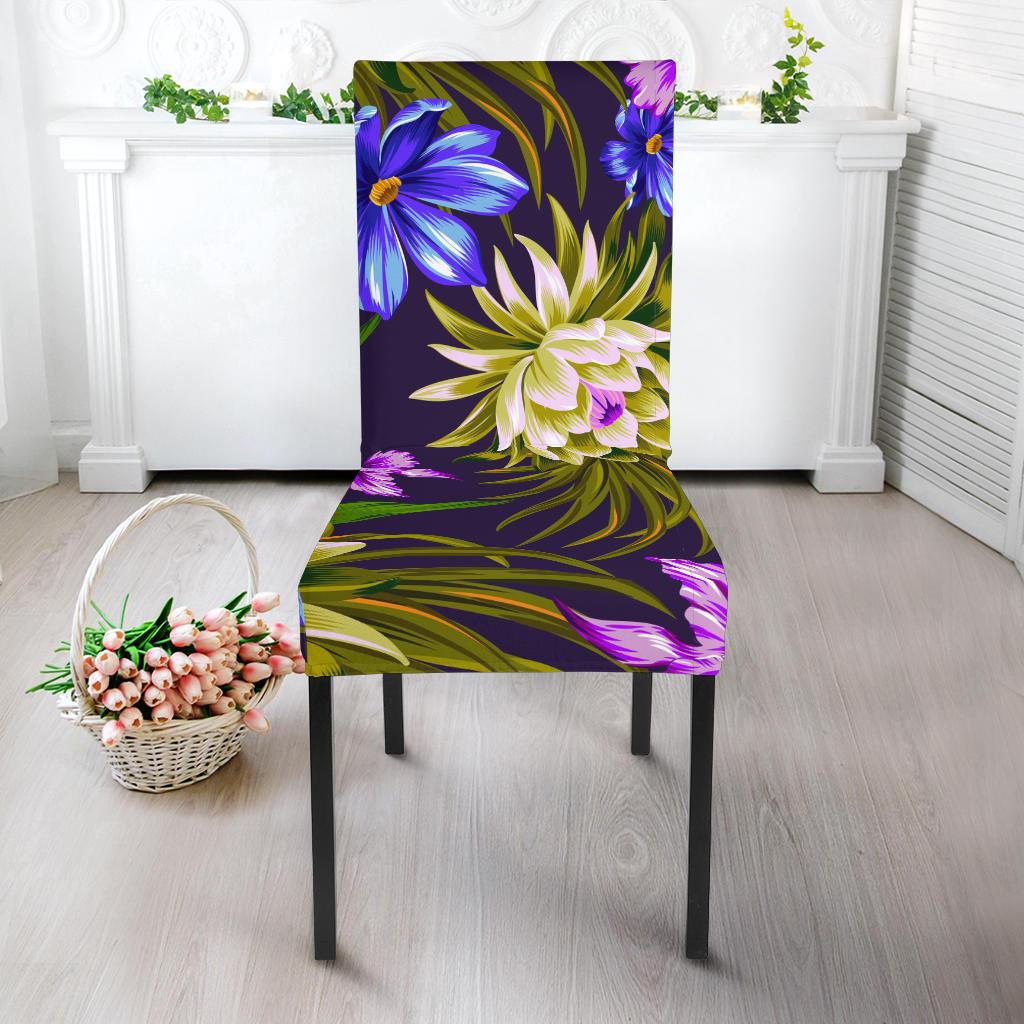 Water Lily Pattern Print Design WL08 Dining Chair Slipcover-JORJUNE.COM