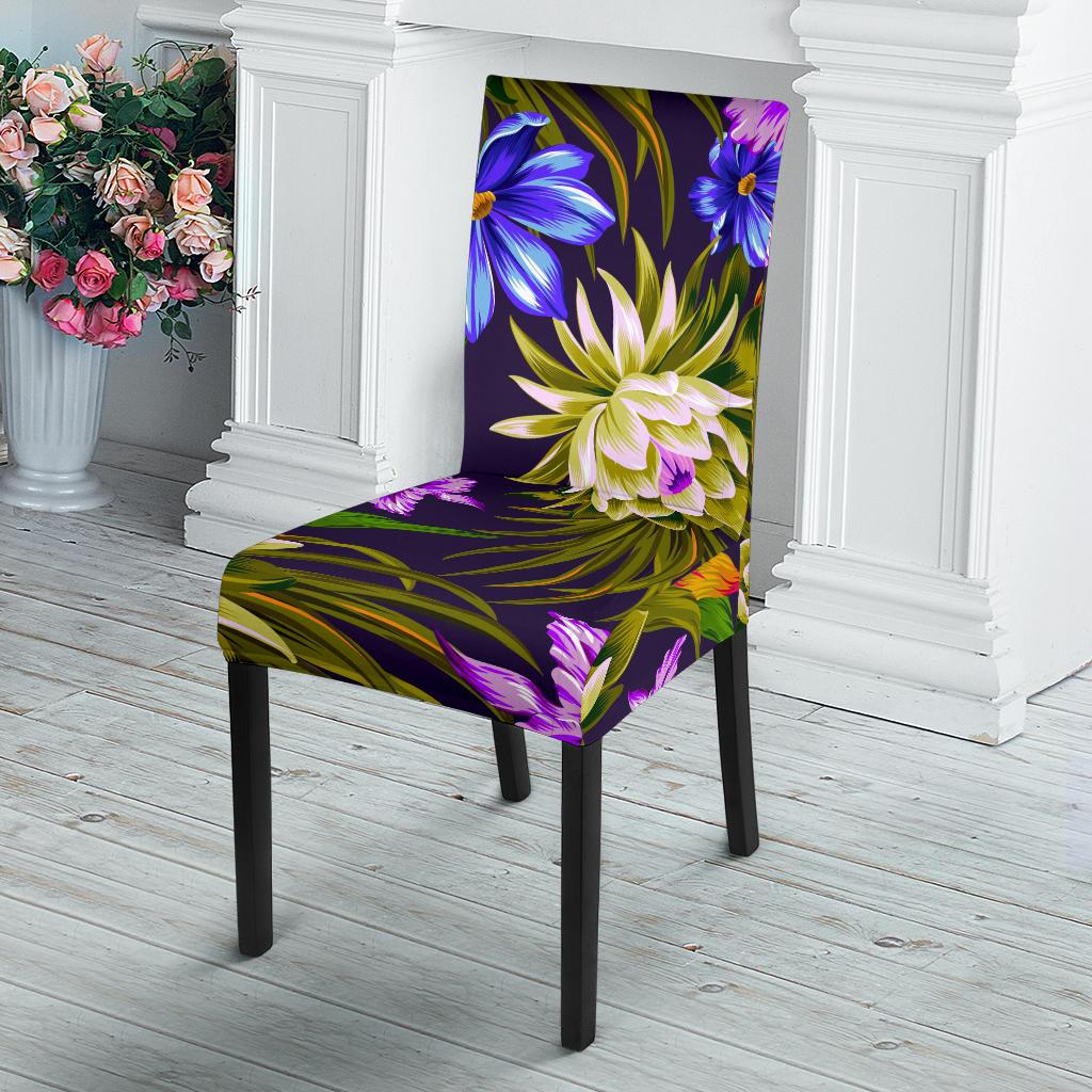 Water Lily Pattern Print Design WL08 Dining Chair Slipcover-JORJUNE.COM