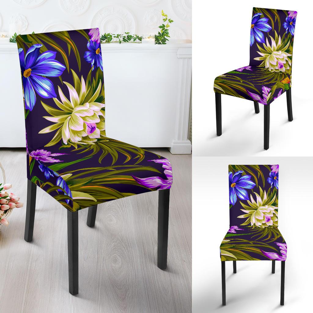 Water Lily Pattern Print Design WL08 Dining Chair Slipcover-JORJUNE.COM