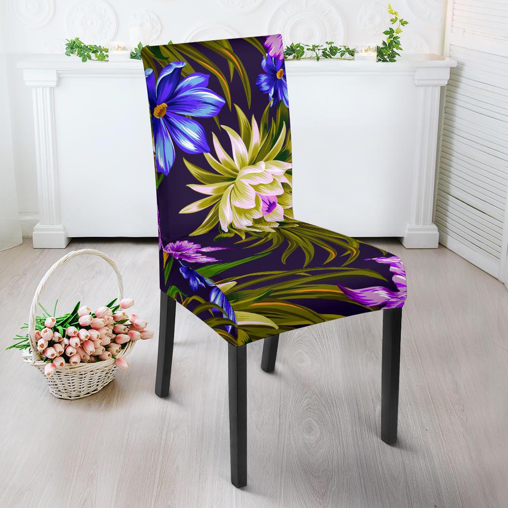 Water Lily Pattern Print Design WL08 Dining Chair Slipcover-JORJUNE.COM