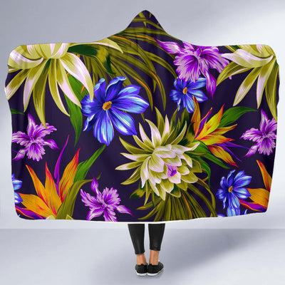 Water Lily Pattern Print Design WL08 Hooded Blanket-JORJUNE.COM