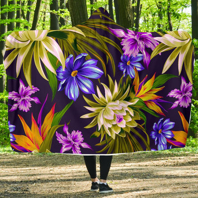 Water Lily Pattern Print Design WL08 Hooded Blanket-JORJUNE.COM