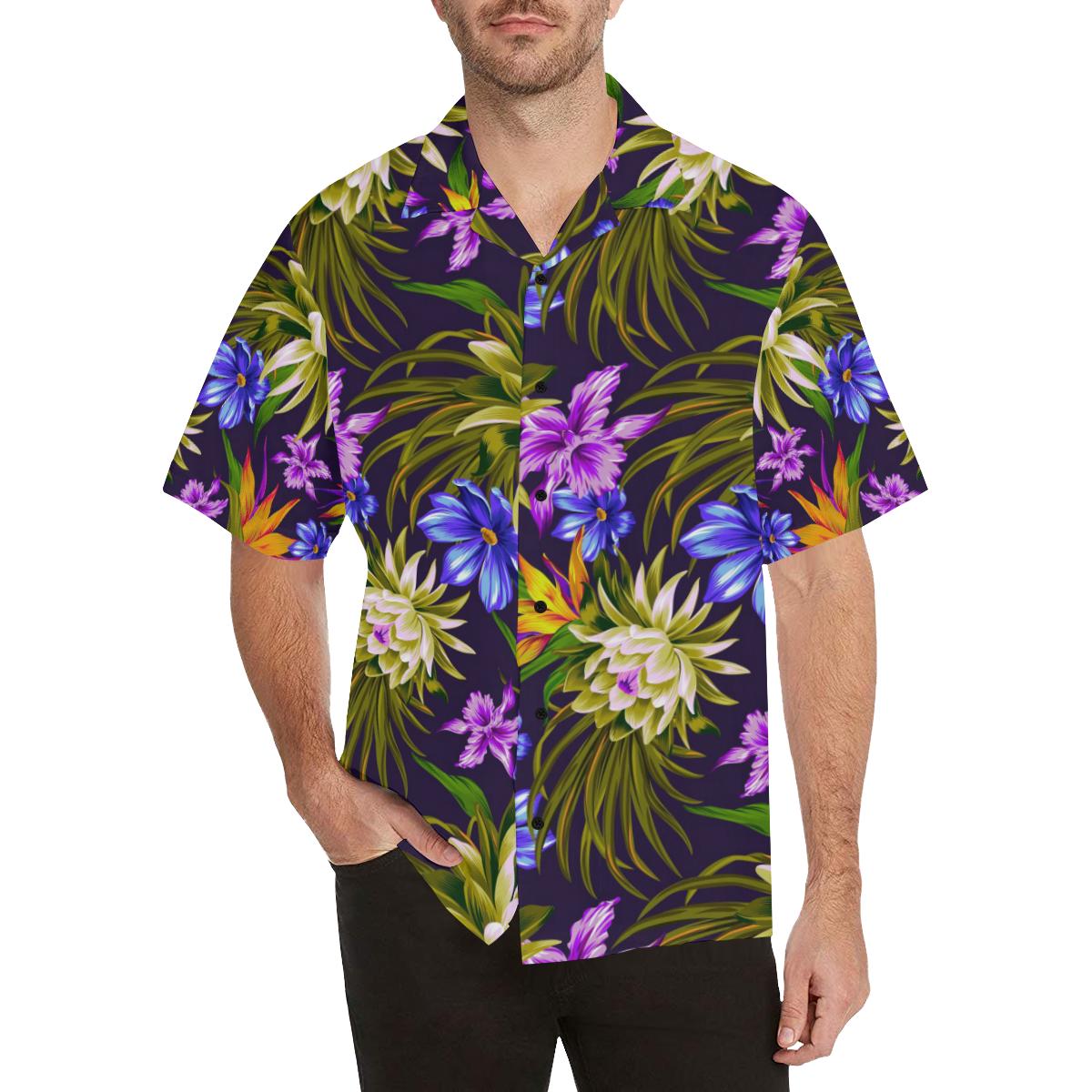 Water Lily Pattern Print Design WL08 Men Hawaiian Shirt-JorJune