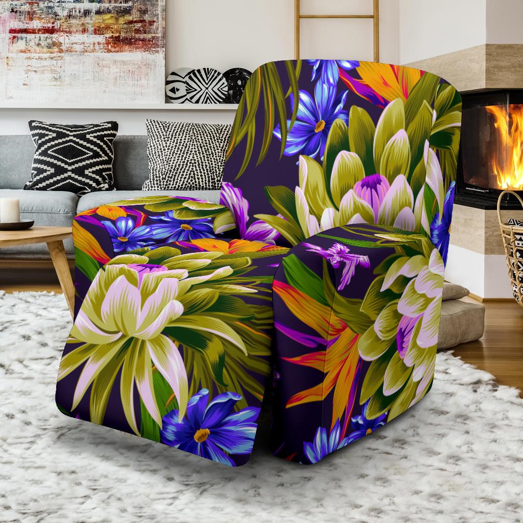 Water Lily Pattern Print Design WL08 Recliner Slipcover-JORJUNE.COM