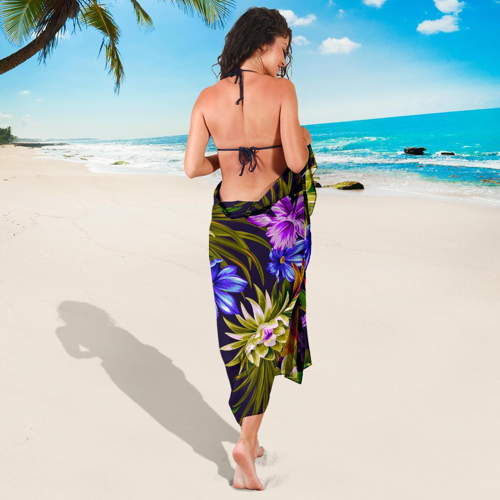Water Lily Pattern Print Design WL08 Sarong Pareo Wrap-JORJUNE.COM