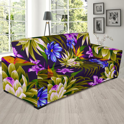 Water Lily Pattern Print Design WL08 Sofa Slipcover-JORJUNE.COM