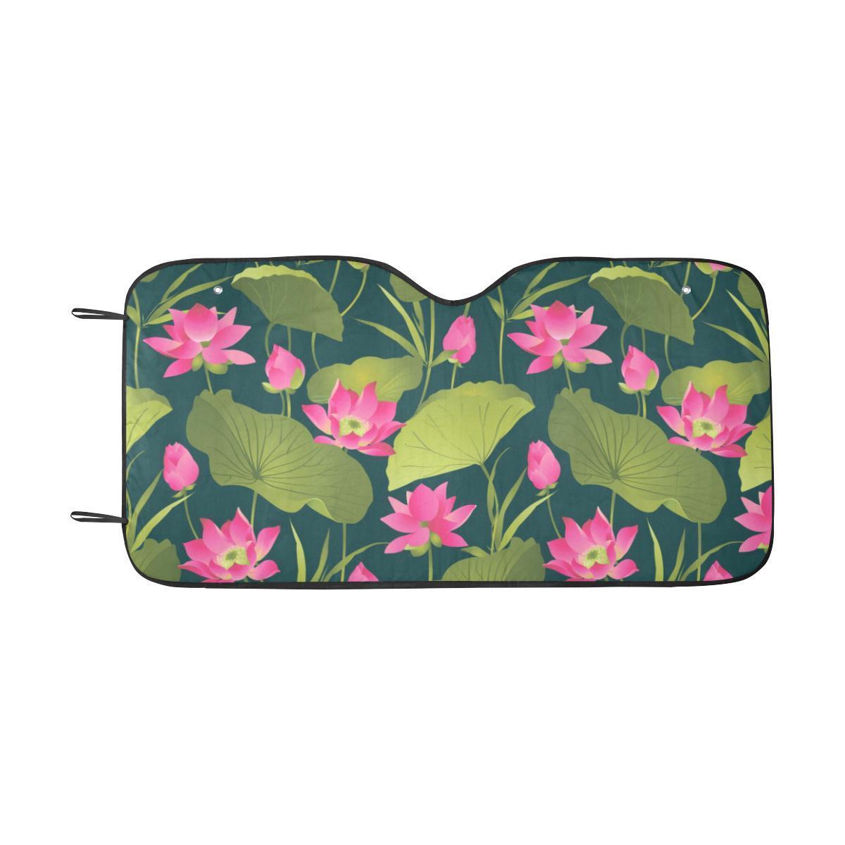 Water Lily Pattern Print Design WL09 Car Sun Shade-JorJune