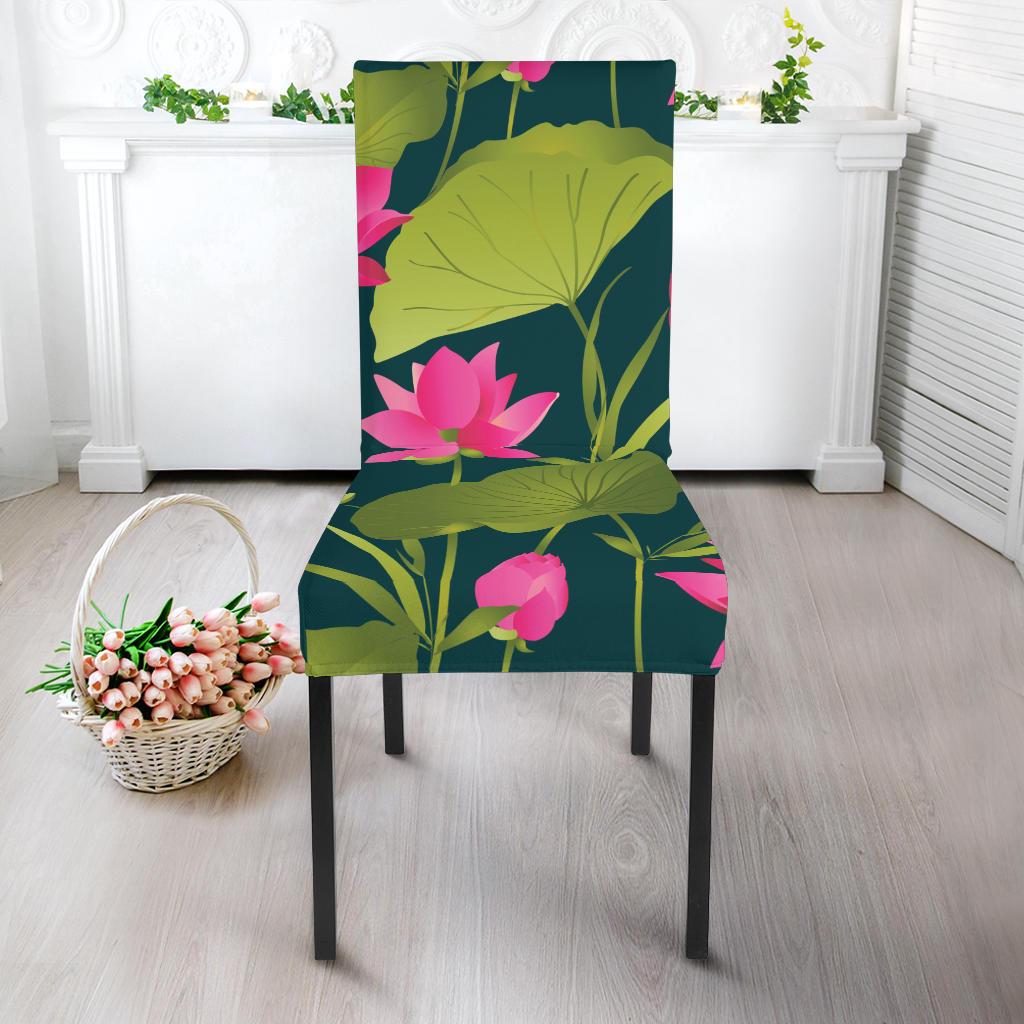 Water Lily Pattern Print Design WL09 Dining Chair Slipcover-JORJUNE.COM