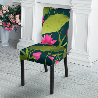 Water Lily Pattern Print Design WL09 Dining Chair Slipcover-JORJUNE.COM