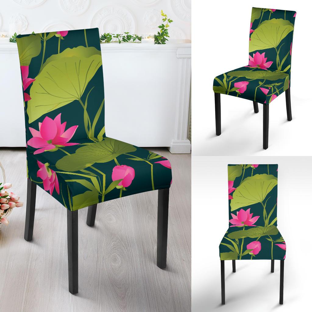 Water Lily Pattern Print Design WL09 Dining Chair Slipcover-JORJUNE.COM