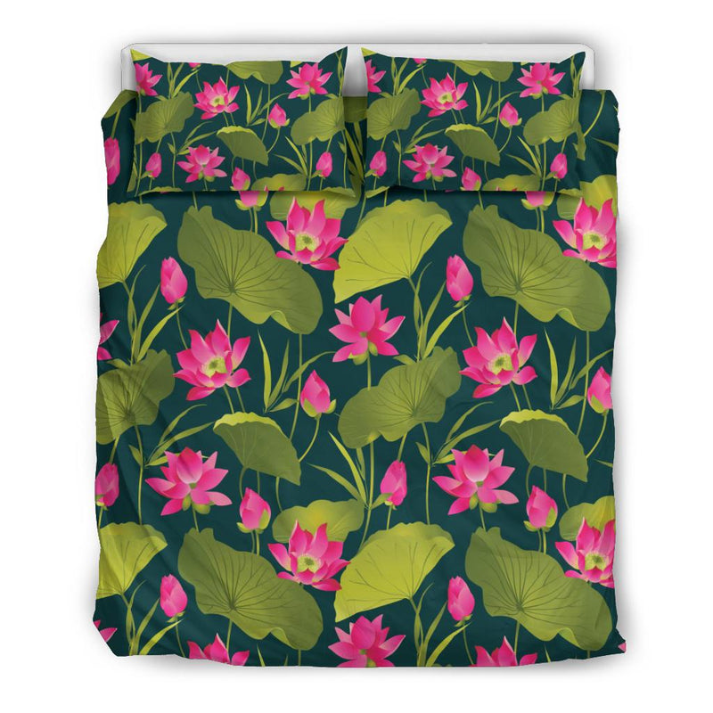 Water Lily Pattern Print Design WL09 Duvet Cover Bedding Set-JORJUNE.COM