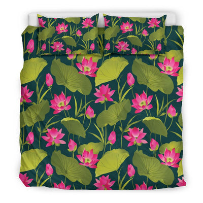 Water Lily Pattern Print Design WL09 Duvet Cover Bedding Set-JORJUNE.COM