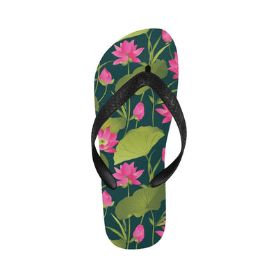 Water Lily Pattern Print Design WL09 Flip Flops-JorJune