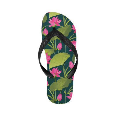 Water Lily Pattern Print Design WL09 Flip Flops-JorJune