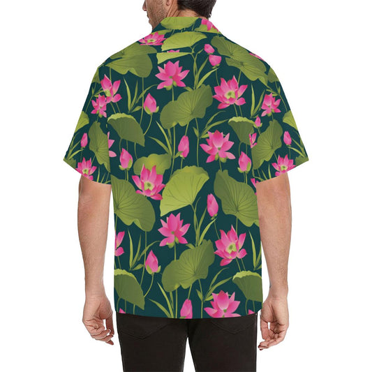 Water Lily Pattern Print Design WL09 Men Hawaiian Shirt-JorJune