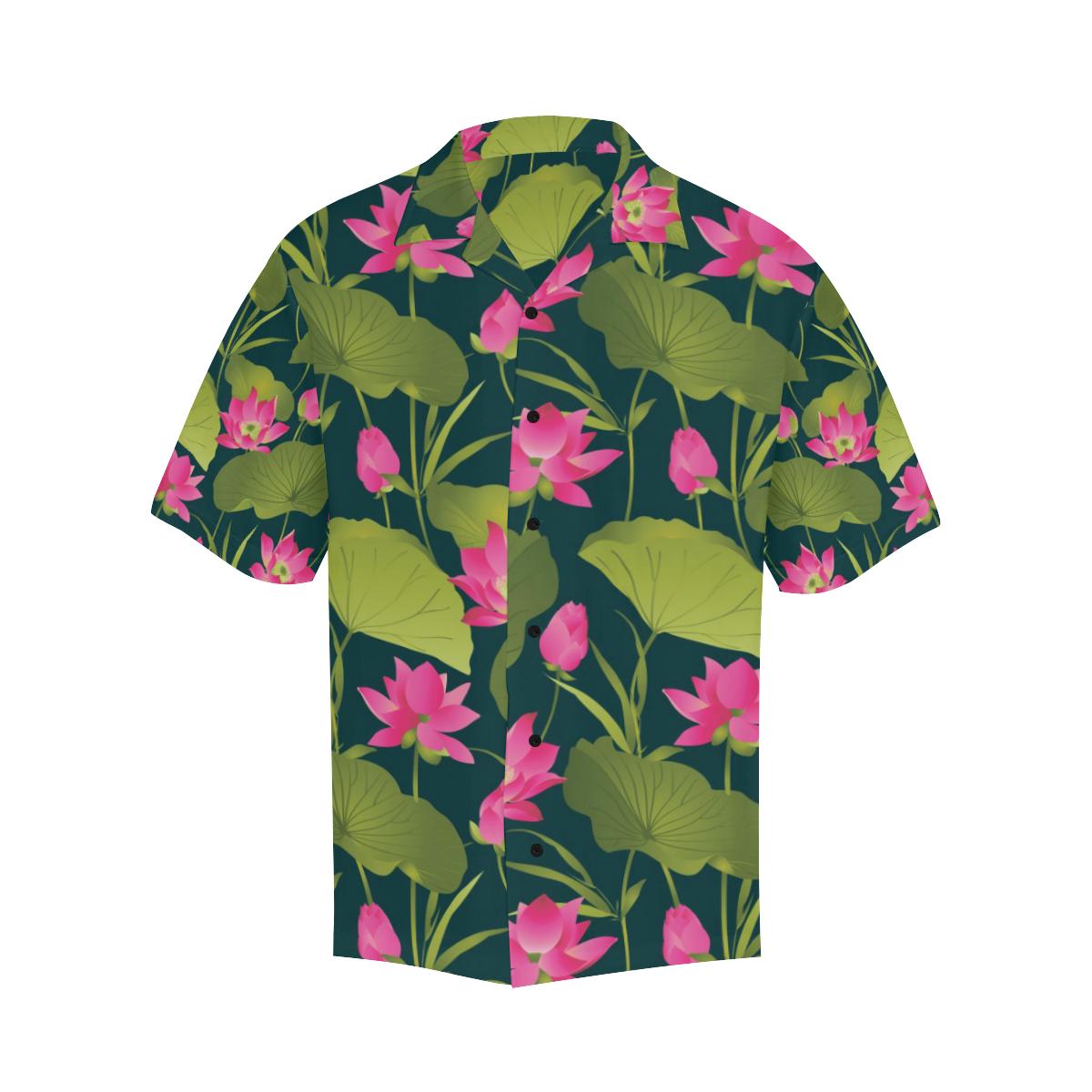 Water Lily Pattern Print Design WL09 Men Hawaiian Shirt-JorJune