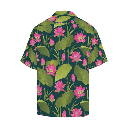 Water Lily Pattern Print Design WL09 Men Hawaiian Shirt-JorJune