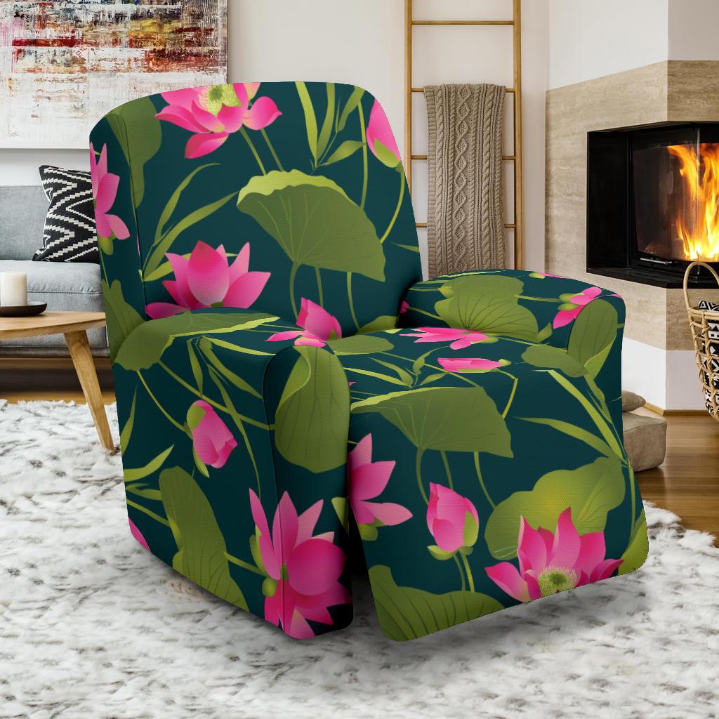 Water Lily Pattern Print Design WL09 Recliner Slipcover-JORJUNE.COM