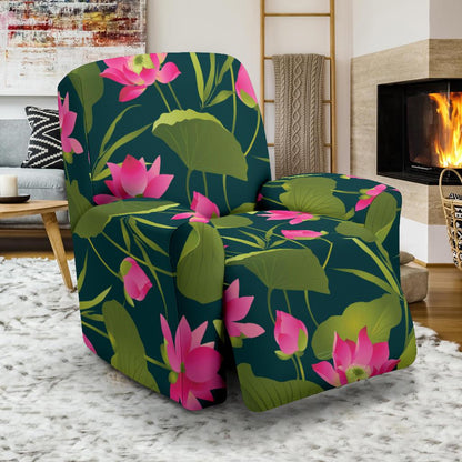 Water Lily Pattern Print Design WL09 Recliner Slipcover-JORJUNE.COM