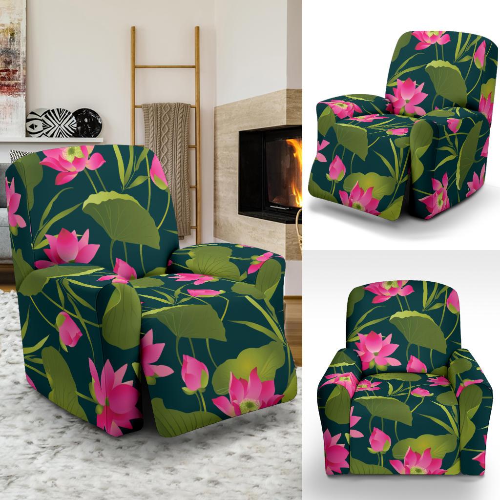 Water Lily Pattern Print Design WL09 Recliner Slipcover-JORJUNE.COM