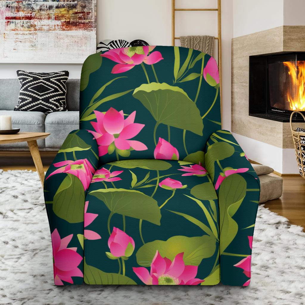 Water Lily Pattern Print Design WL09 Recliner Slipcover-JORJUNE.COM