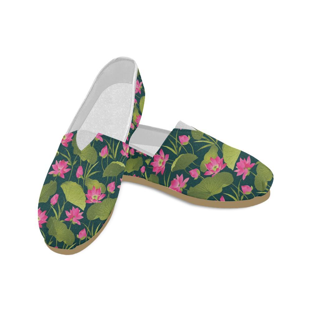 Water Lily Pattern Print Design WL09 Women Casual Shoes-JorJune.com