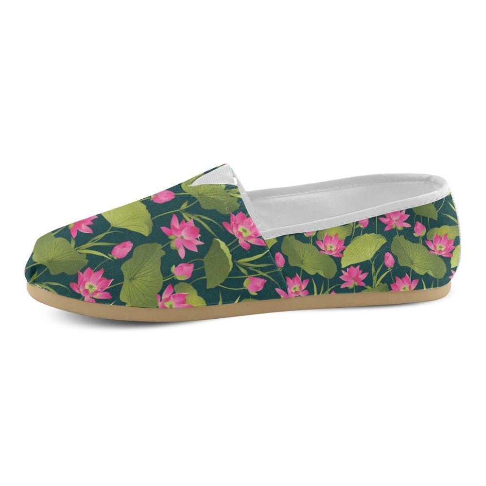 Water Lily Pattern Print Design WL09 Women Casual Shoes-JorJune.com