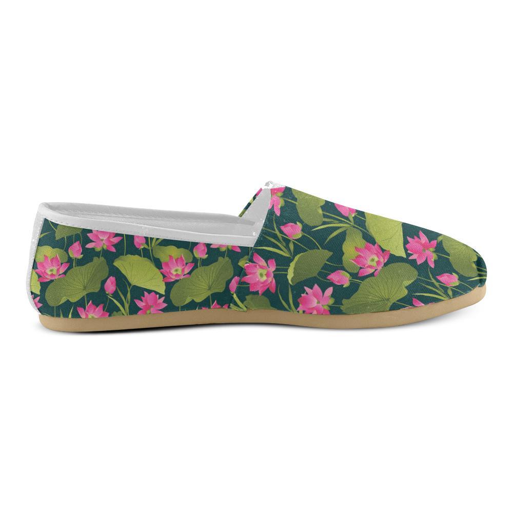 Water Lily Pattern Print Design WL09 Women Casual Shoes-JorJune.com