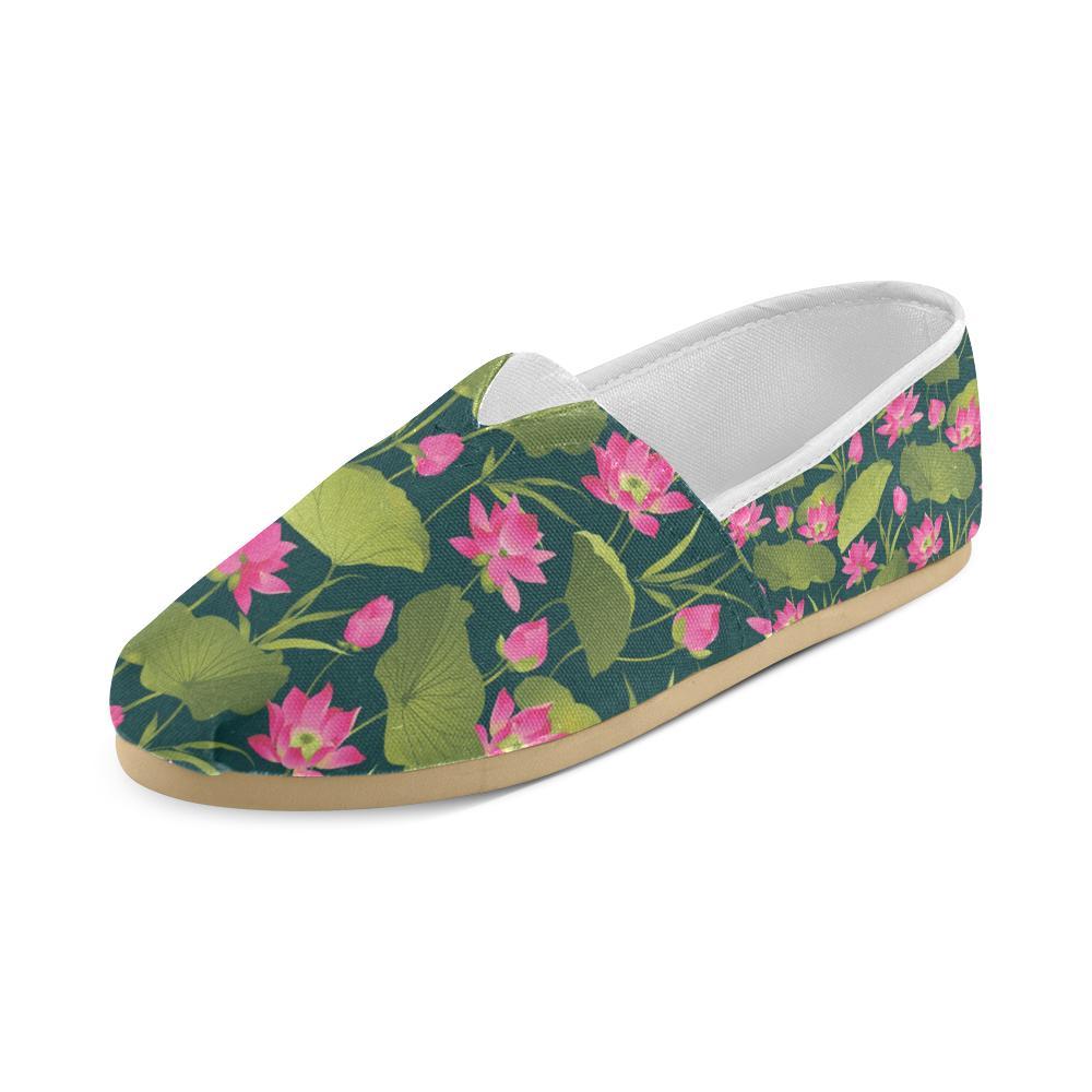 Water Lily Pattern Print Design WL09 Women Casual Shoes-JorJune.com