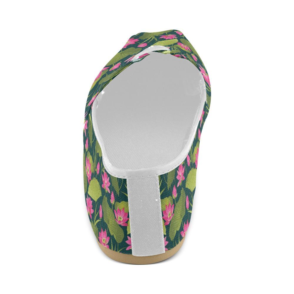 Water Lily Pattern Print Design WL09 Women Casual Shoes-JorJune.com