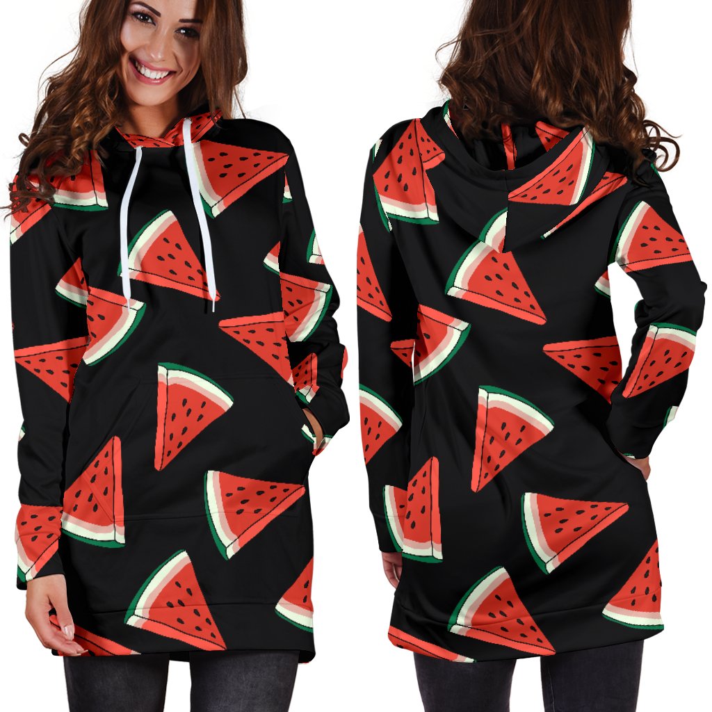 Watermelon Pattern Print Design WM01 Women Hoodie Dress
