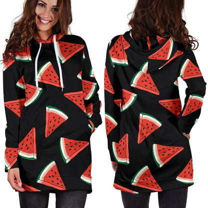 Watermelon Pattern Print Design WM01 Women Hoodie Dress