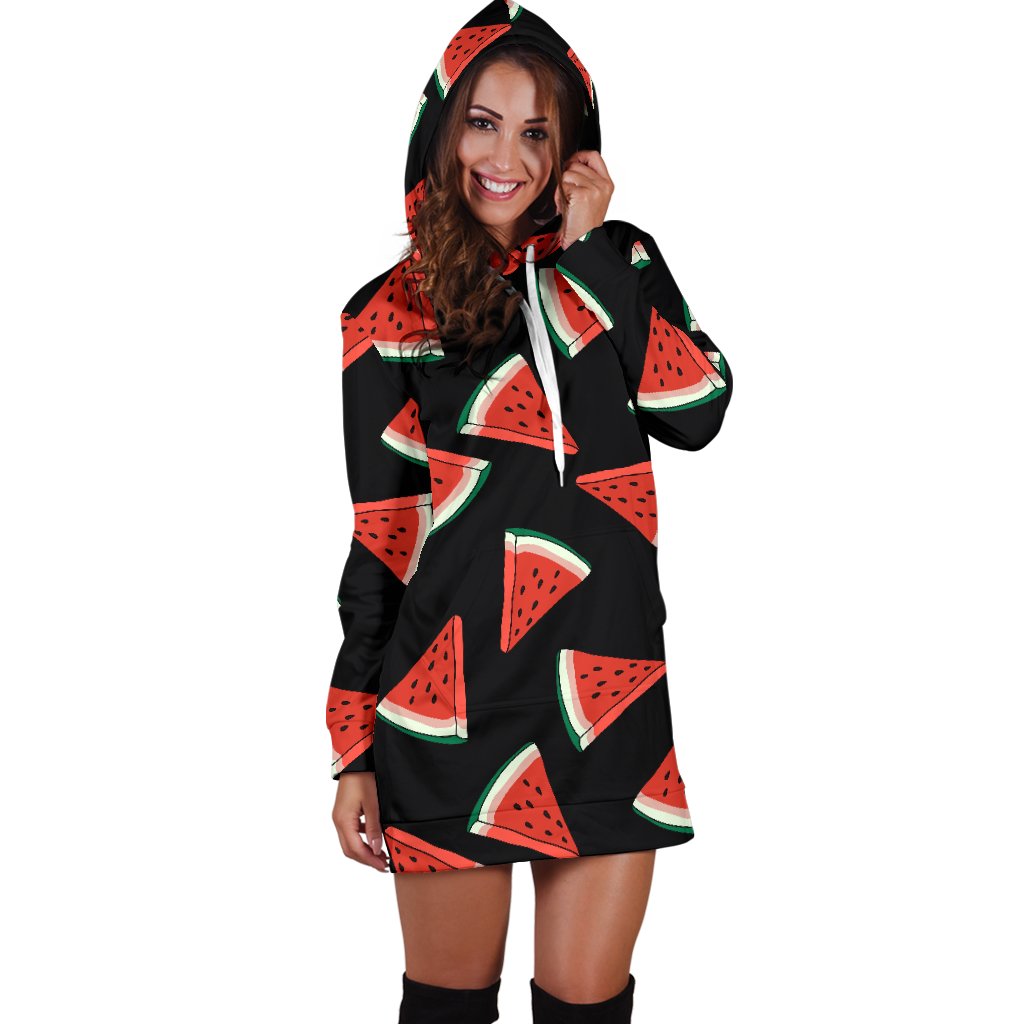 Watermelon Pattern Print Design WM01 Women Hoodie Dress
